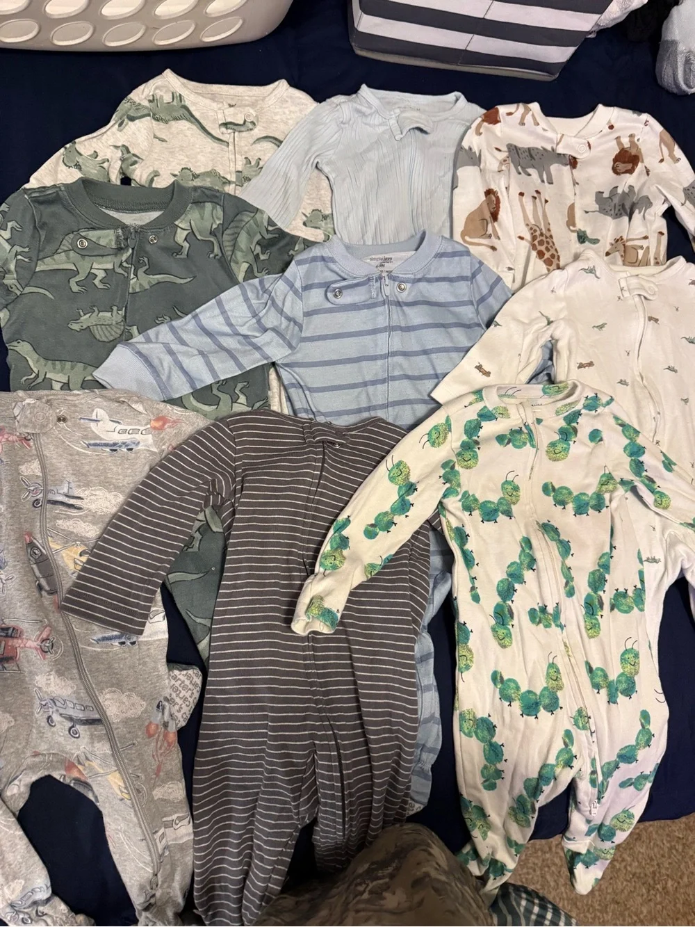 Assorted Baby Zippered Sleepers - Neutral & Animal Prints